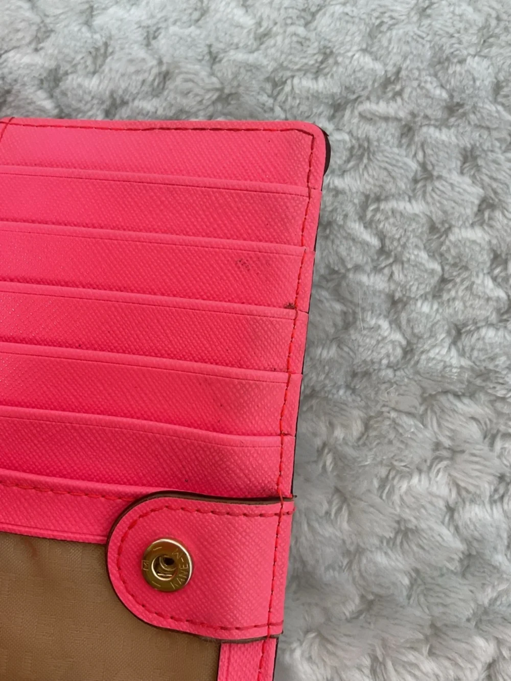 Kate Spade Laurel Way Stacy Abstract Pink White Bifold Wallet